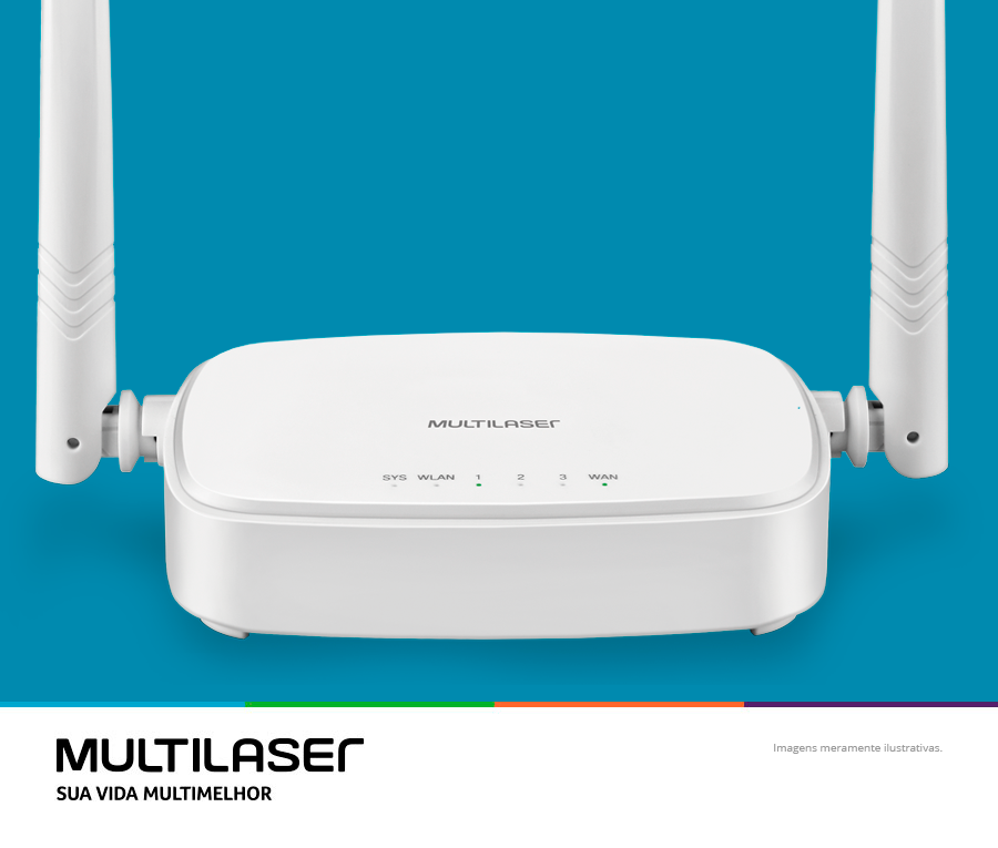 Roteador Wi-Fi Multilaser 300Mbps 2 Antenas - RE160V 